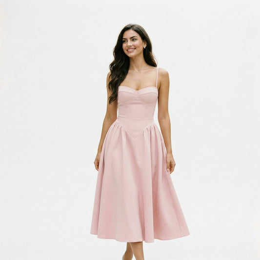Elegant A-Line Midi Women's Dress for Formal Occasions