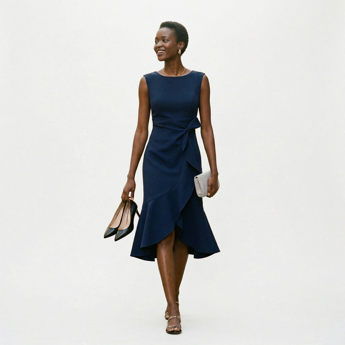 midi elegant dresses for wedding guests Elegant Asymmetric Midi Dress for Wedding Guests and Formal Events – OLENOVA