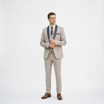 Elegant Black Men's Three Piece Suit for Weddings and Formal Occasions