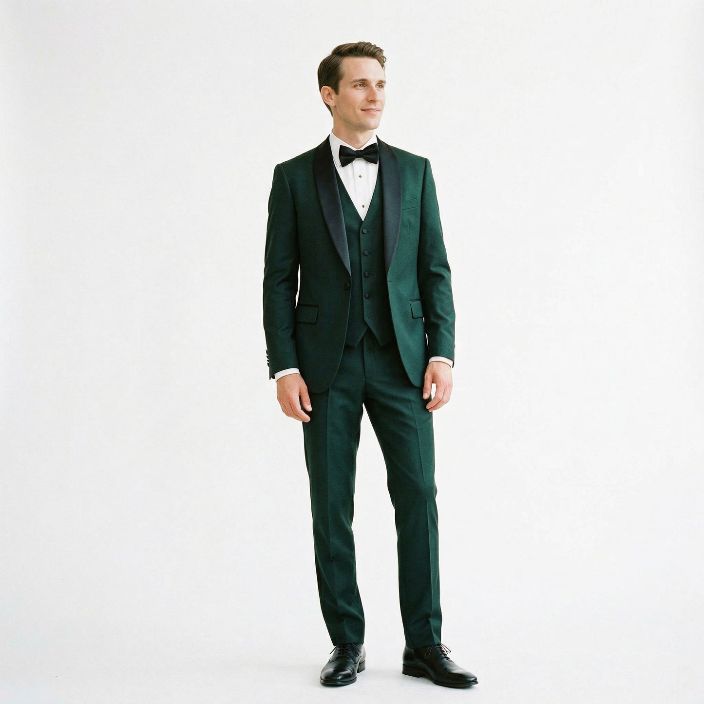 Elegant Black Men's Three Piece Suit for Weddings and Formal Occasions