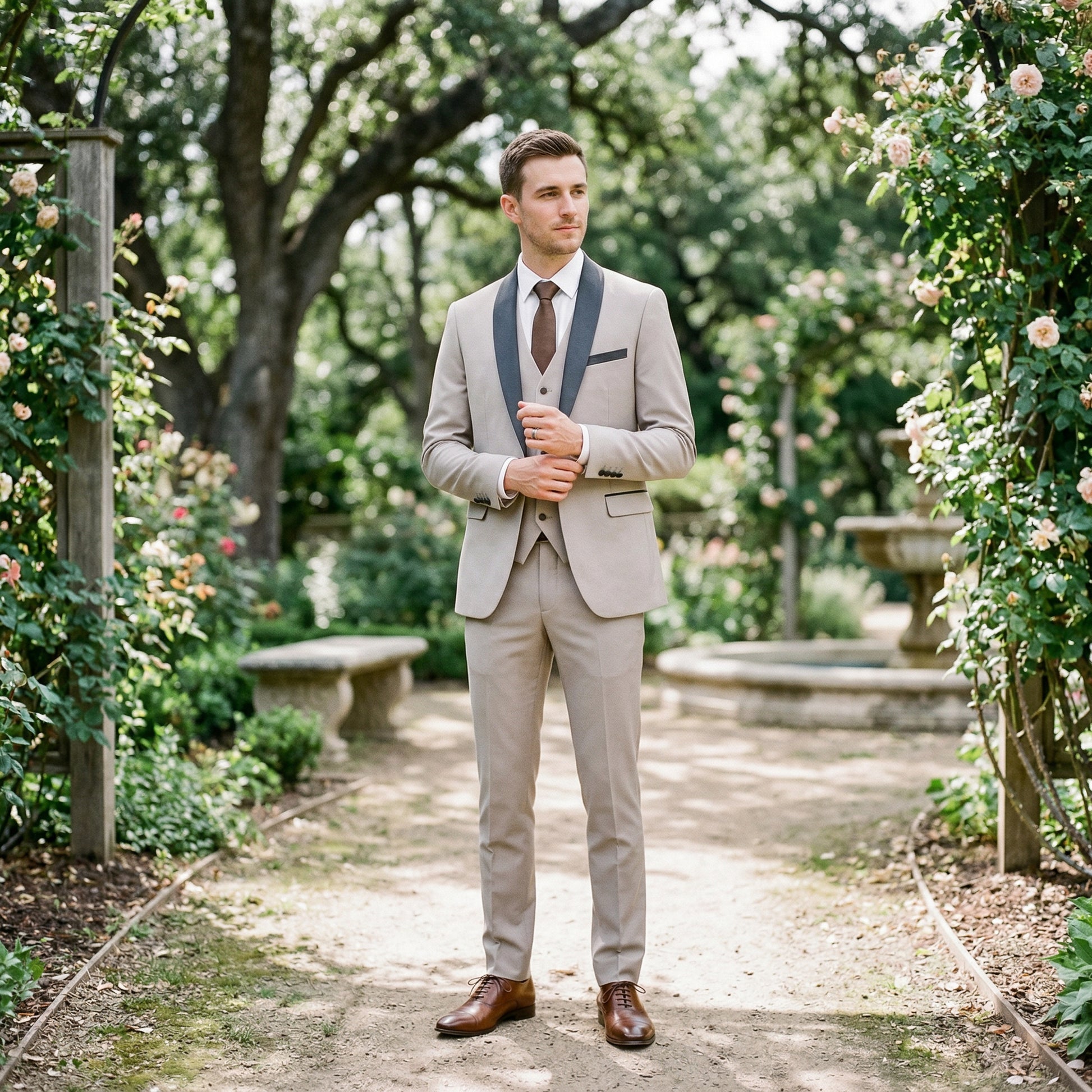 Elegant Black Men's Three Piece Suit for Weddings and Formal Occasions