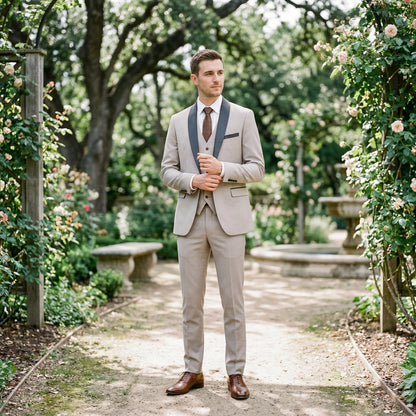 Elegant Black Men's Three Piece Suit for Weddings and Formal Occasions