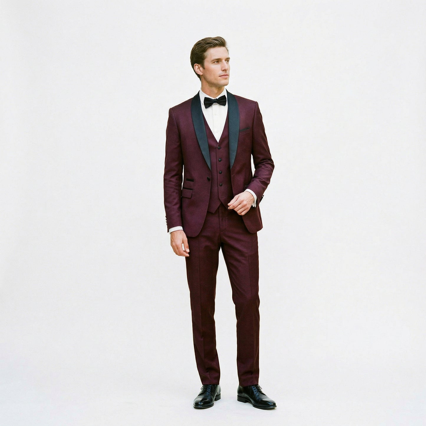 Elegant Black Men's Three Piece Suit for Weddings and Formal Occasions