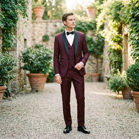 Elegant Black Men's Three Piece Suit for Weddings and Formal Occasions