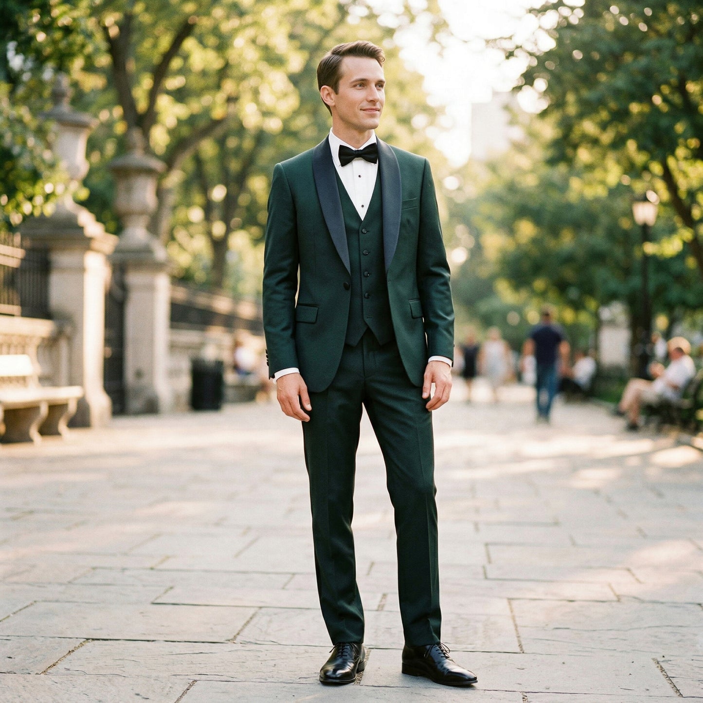 Elegant Black Men's Three Piece Suit for Weddings and Formal Occasions