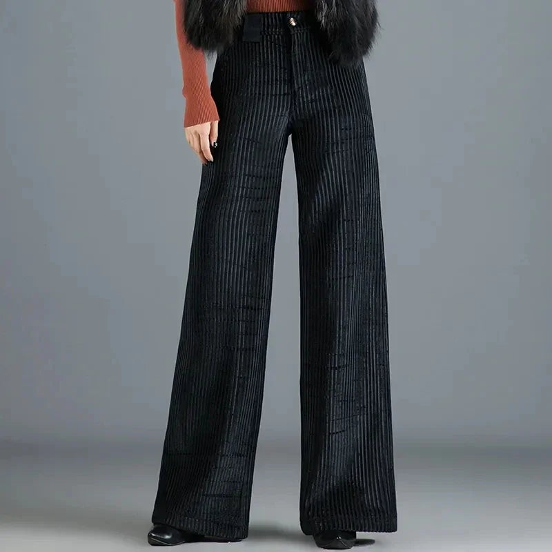 Elegant Flare Velvet Pants for Women