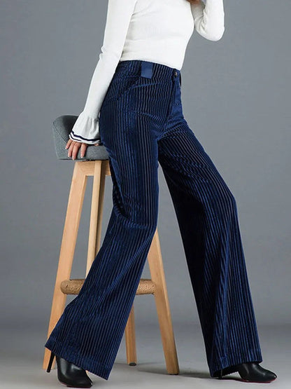 Elegant Flare Velvet Pants for Women