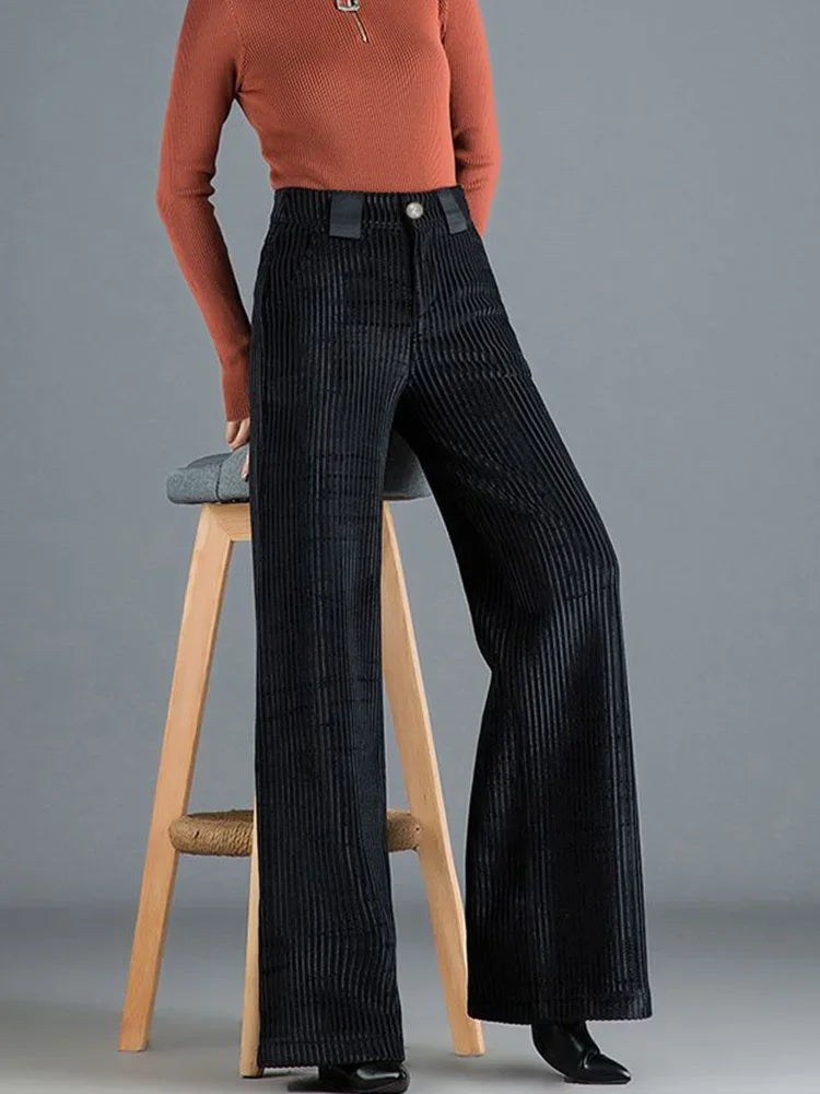 Elegant Flare Velvet Pants for Women