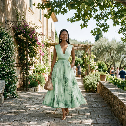 Elegant Floral Long Sleeve Maxi Dress