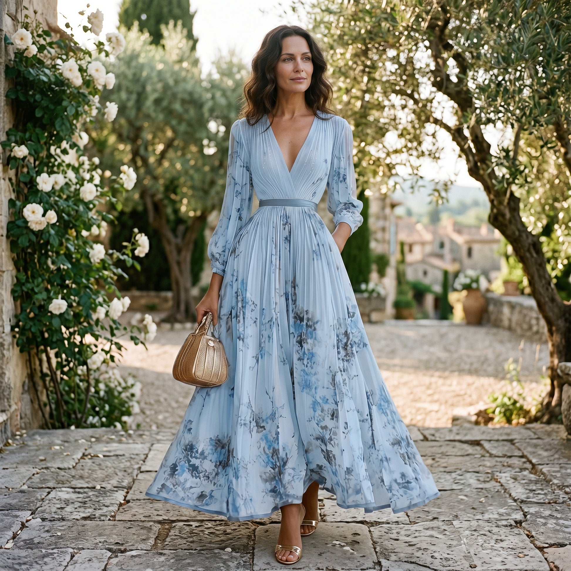 Elegant Floral Long Sleeve Maxi Dress for Women DONE