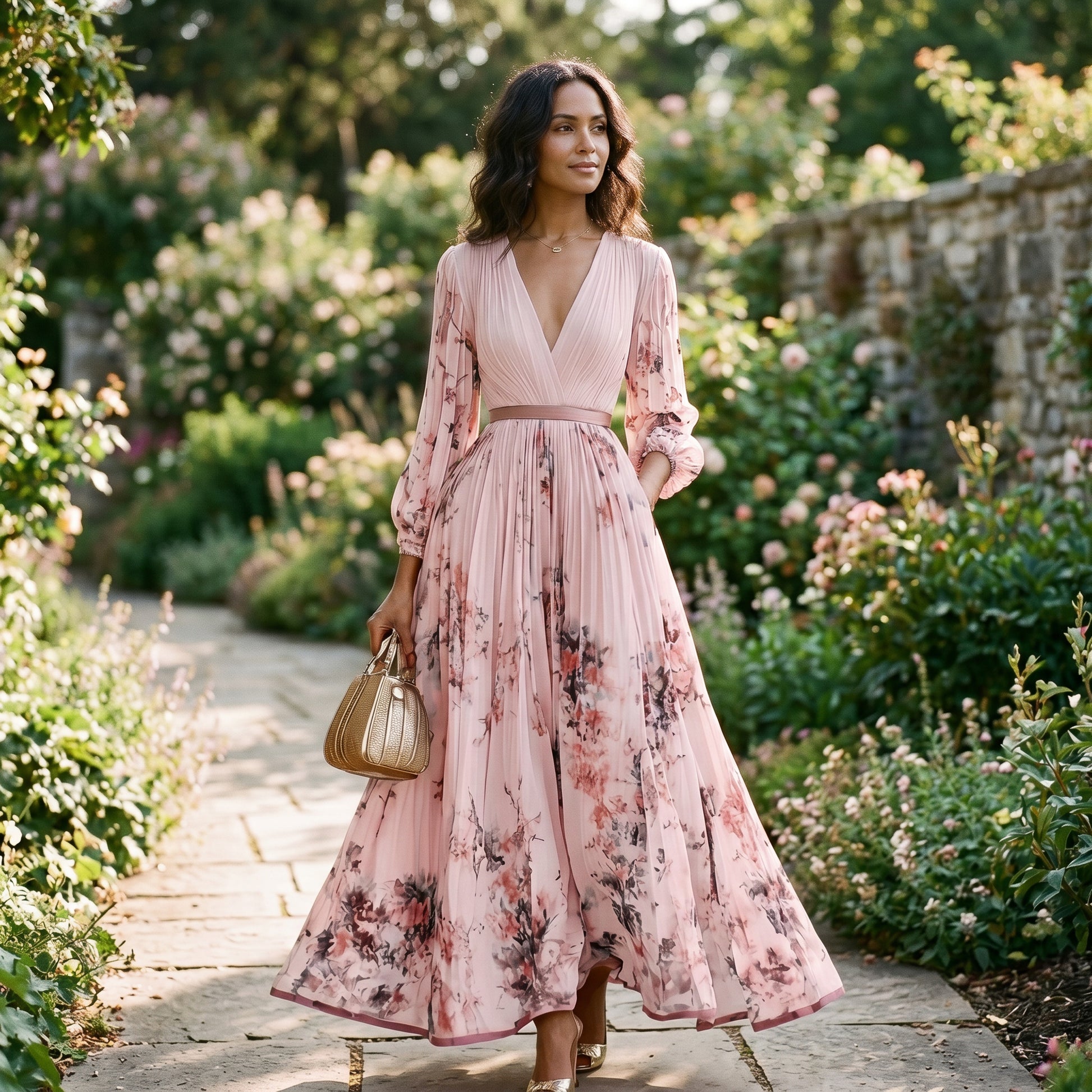 Elegant Floral Long Sleeve Maxi Dress for Women DONE