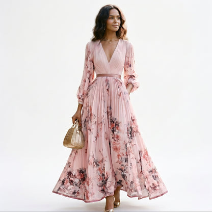 Elegant Floral Long Sleeve Maxi Dress for Women DONE