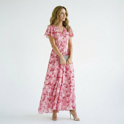 Elegant Floral Maxi Dress for Women - Lightweight Long Dress for Summer