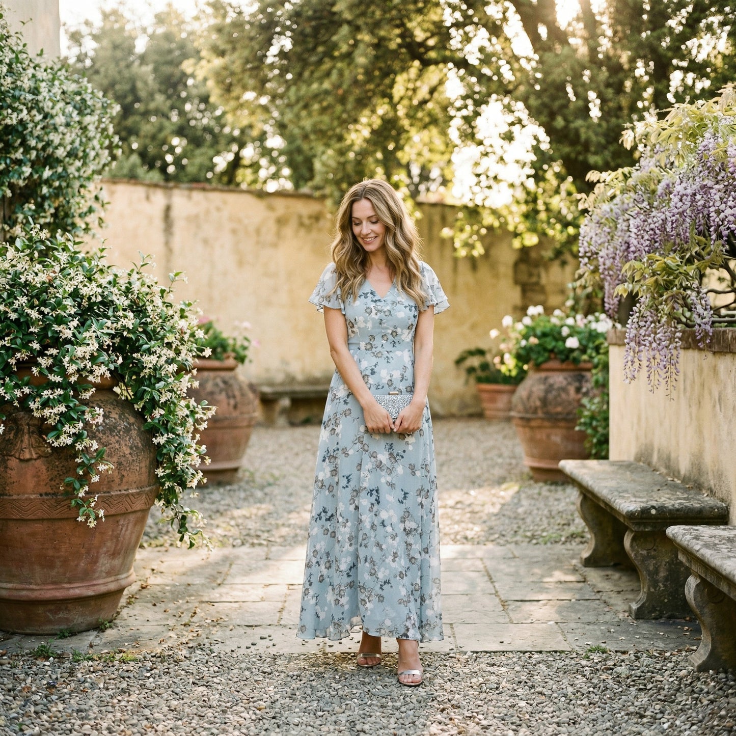 Elegant Floral Maxi Dress for Women - Lightweight Long Dress for Summer