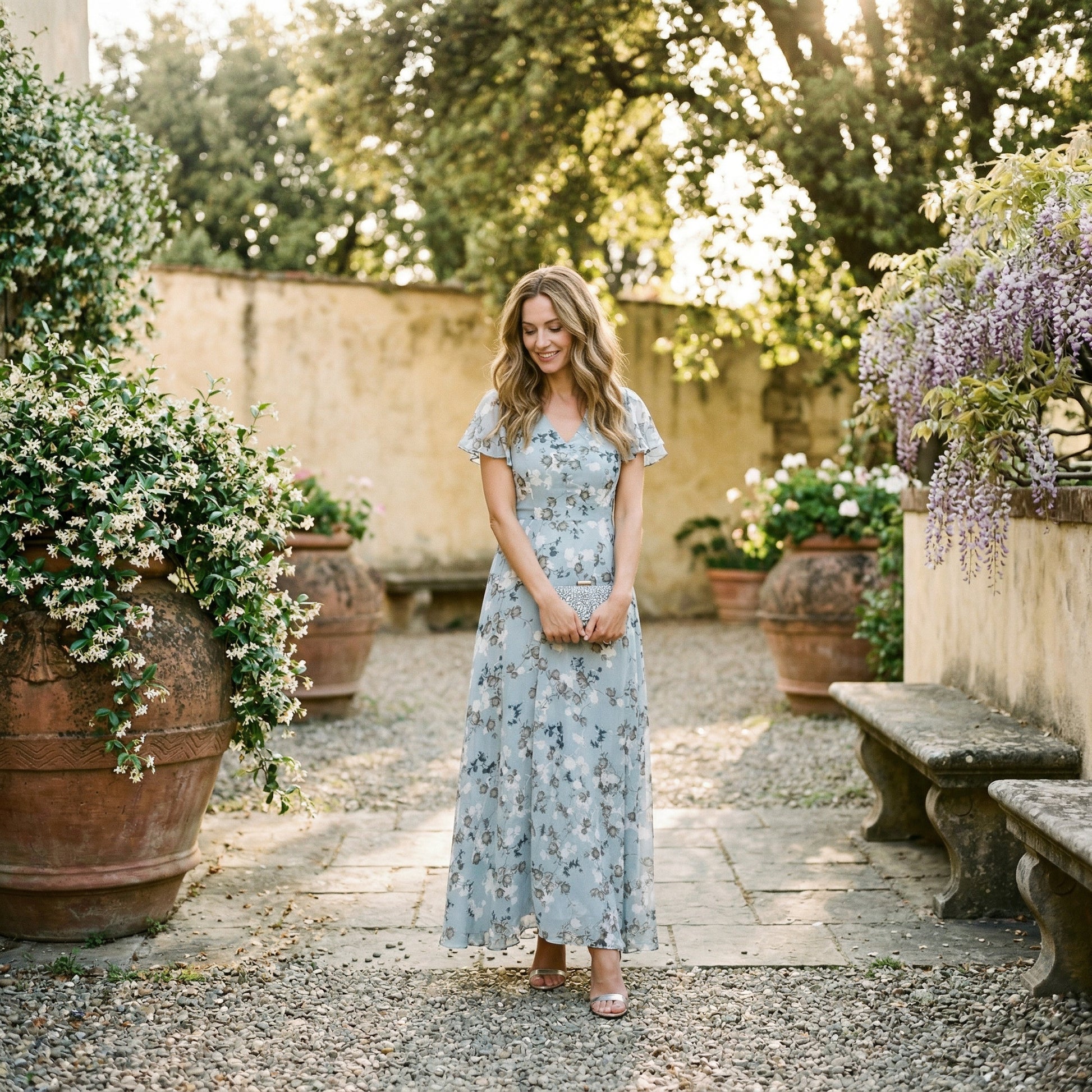 Elegant Floral Maxi Dress for Women - Lightweight Long Dress for Summer