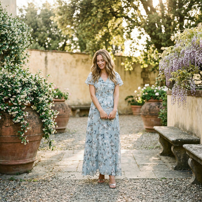 Elegant Floral Maxi Dress for Women - Lightweight Long Dress for Summer