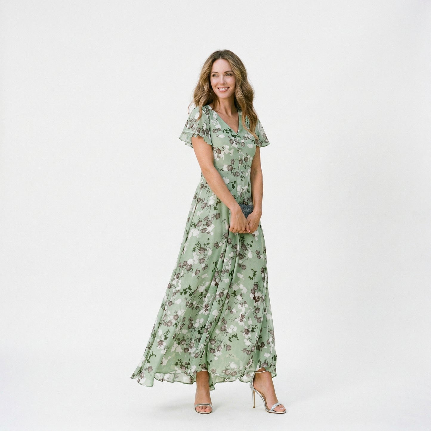 Elegant Floral Maxi Dress for Women - Lightweight Long Dress for Summer
