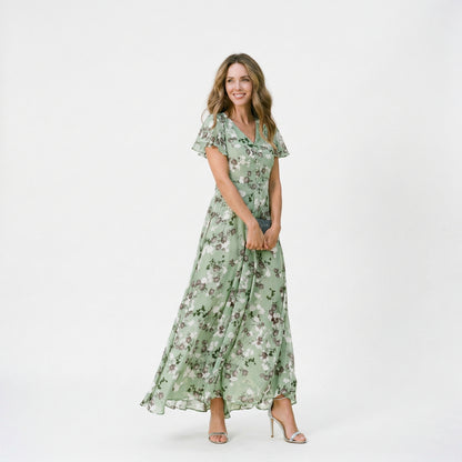 Elegant Floral Maxi Dress for Women - Lightweight Long Dress for Summer