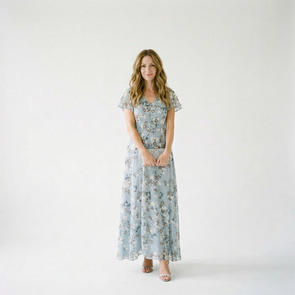 Elegant Floral Maxi Dress for Women - Lightweight Long Dress for Summer