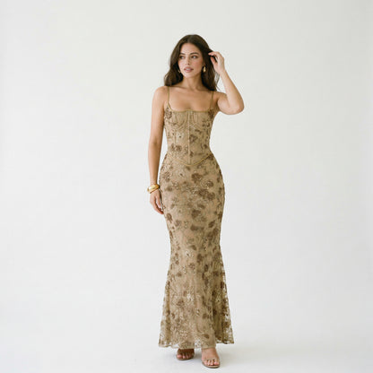 Elegant Floral Summer Corset Dress