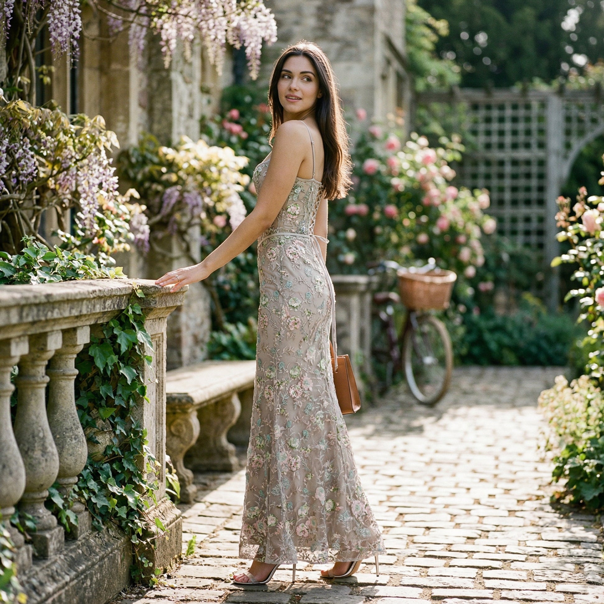 Elegant Floral Summer Corset Dress