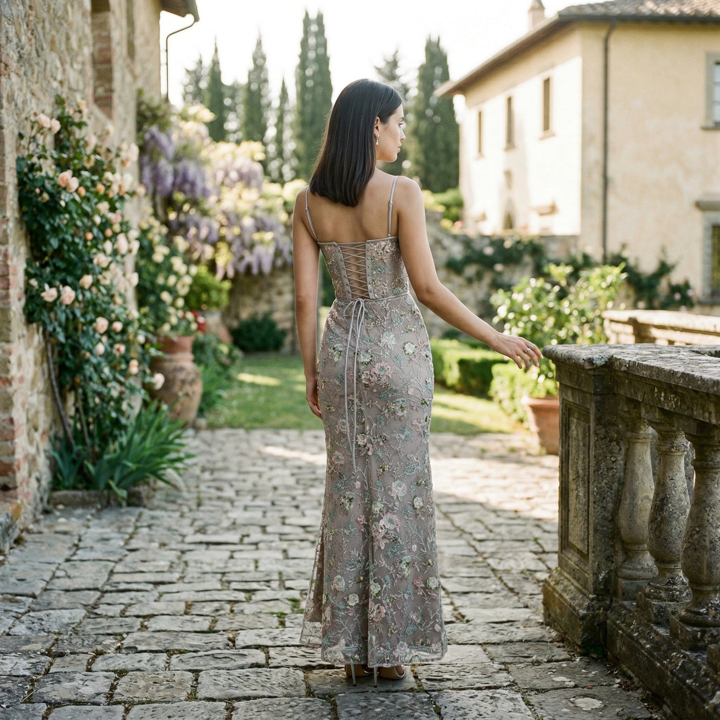 Elegant Floral Summer Corset Dress