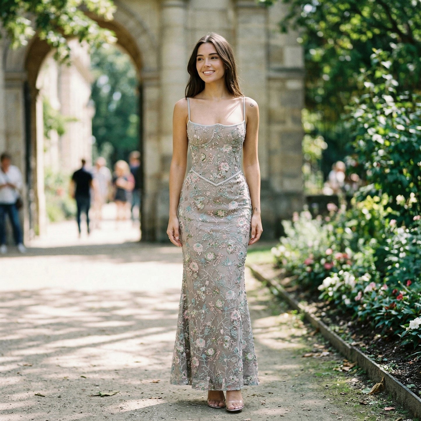 Elegant Floral Summer Corset Dress