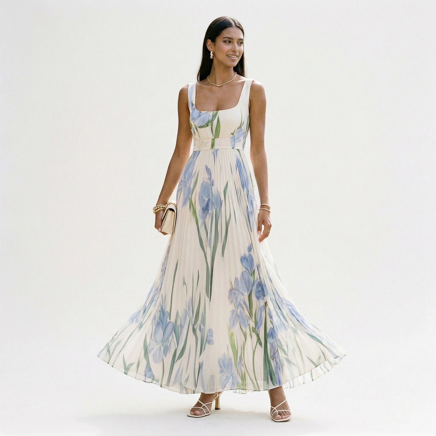 Elegant Floral Summer Maxi Dress for Wedding Guests