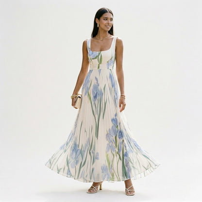 Elegant Floral Summer Maxi Dress for Wedding Guests
