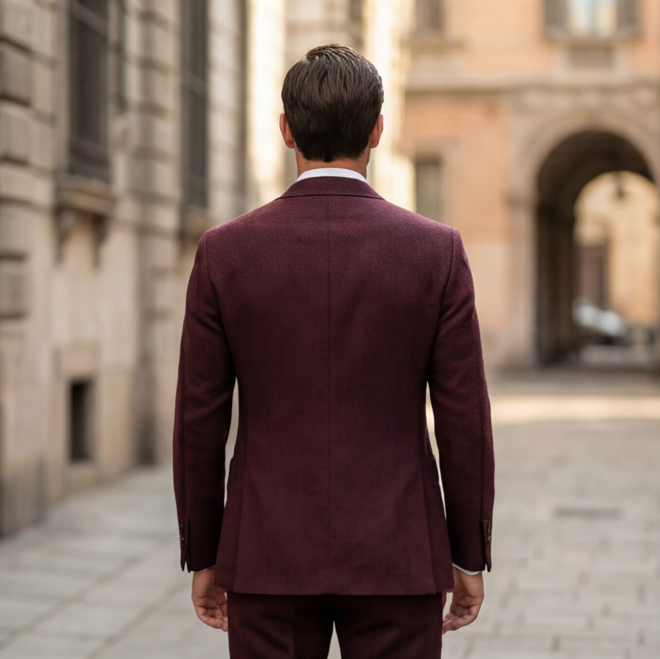 Elegant Herringbone 3 Piece Men's Suit for Wedding and Groomsmen