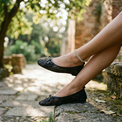 Elegant Lace Mesh Ballet Flats for Women