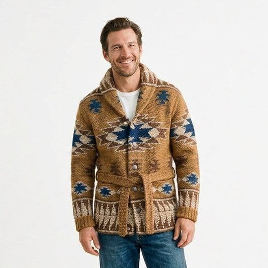 Elegant Mens Cardigan Sweater for Winter
