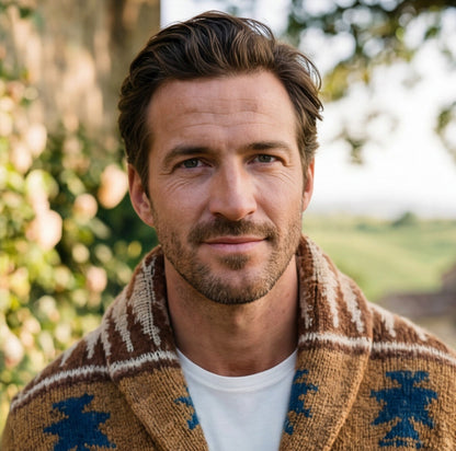 Elegant Mens Cardigan Sweater for Winter