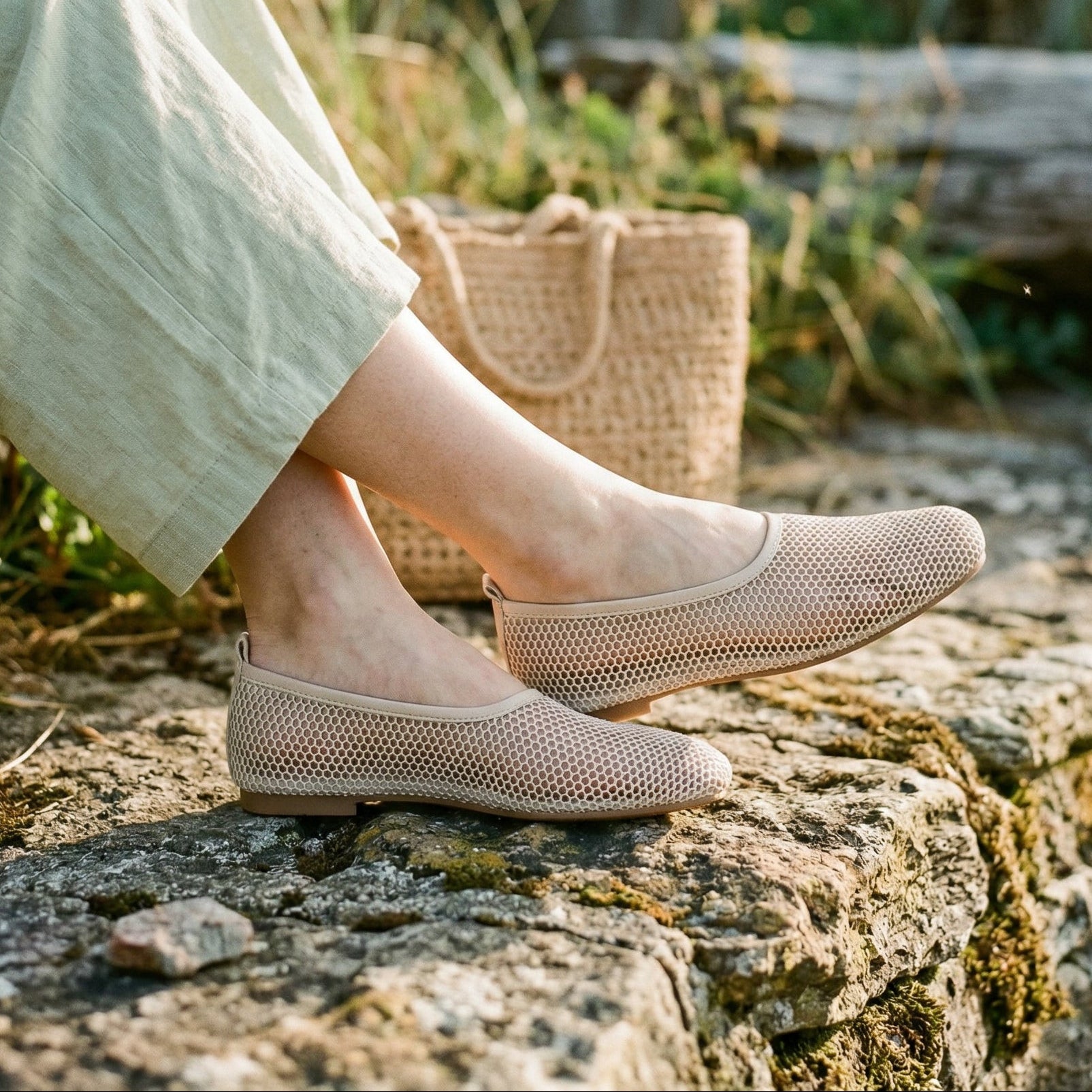 Elegant Mesh Ballerina Flats for Women