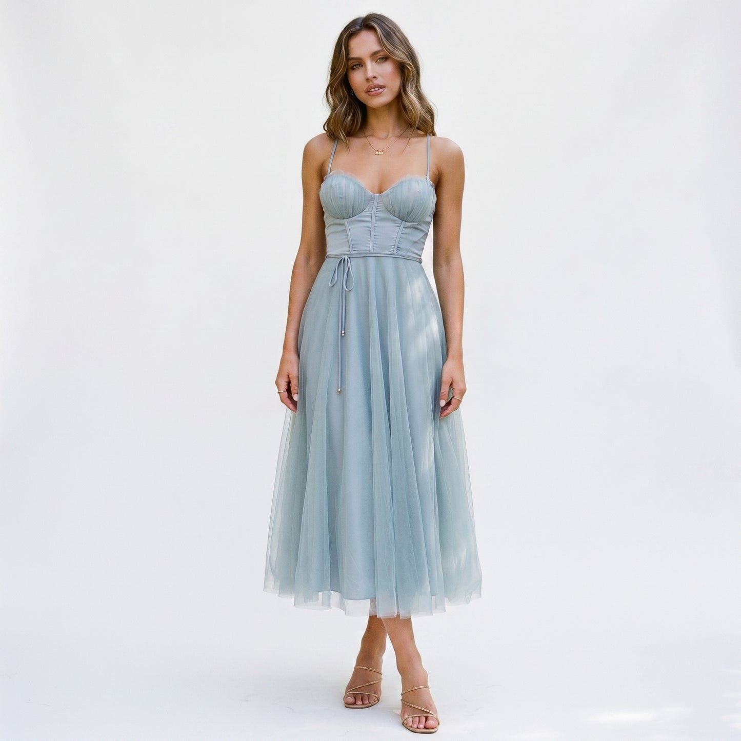 Elegant Midi Tulle Cocktail Dress for Women's Special Occasions DONE