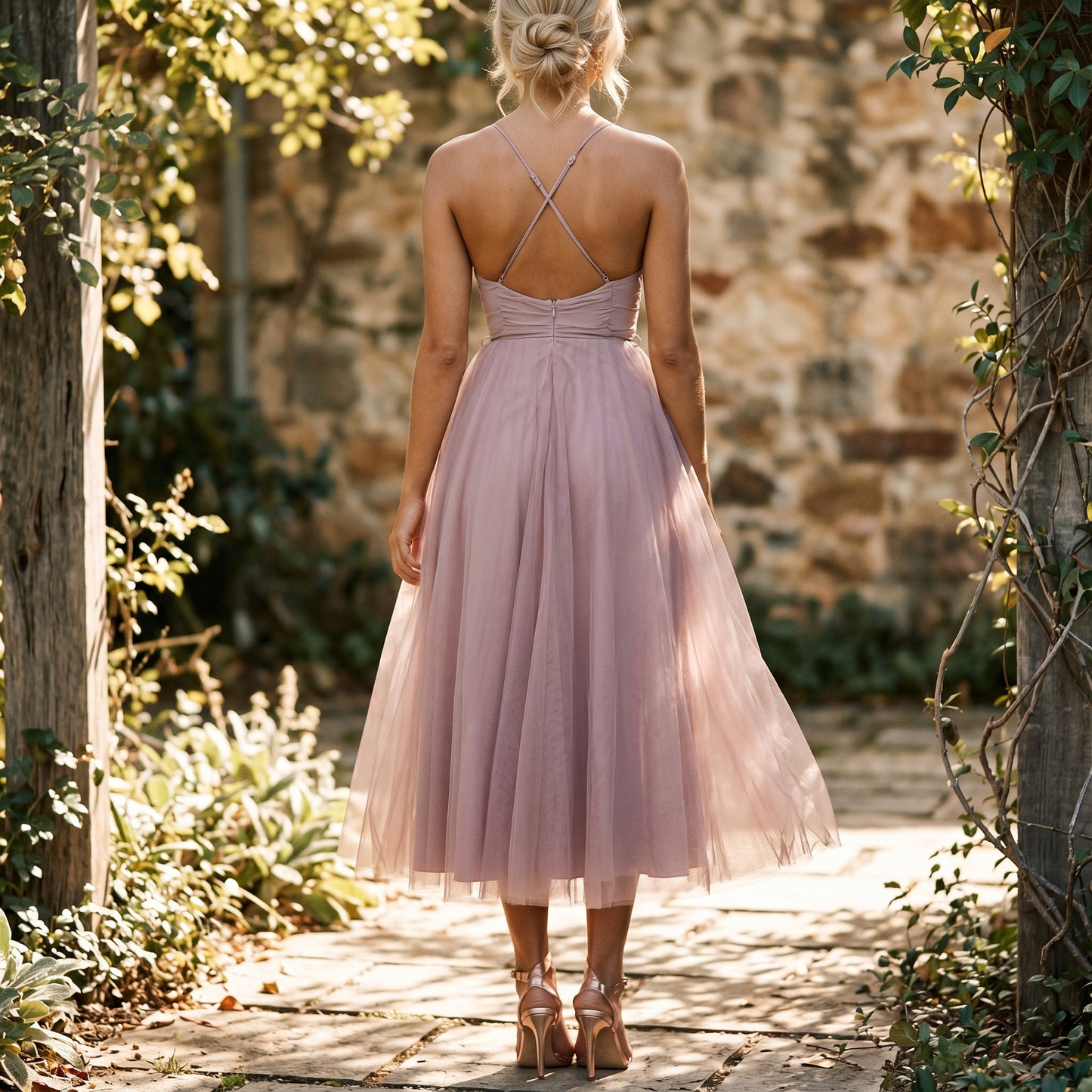 Elegant Midi Tulle Cocktail Dress for Women's Special Occasions DONE