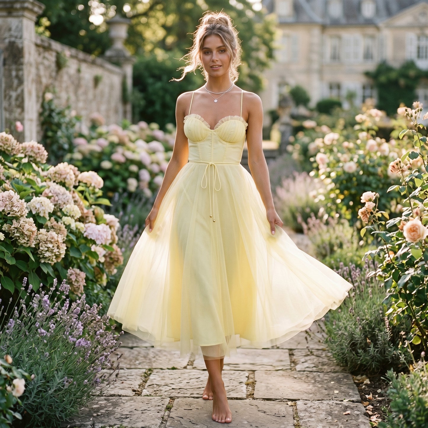 Elegant Midi Tulle Cocktail Dress for Women's Special Occasions DONE