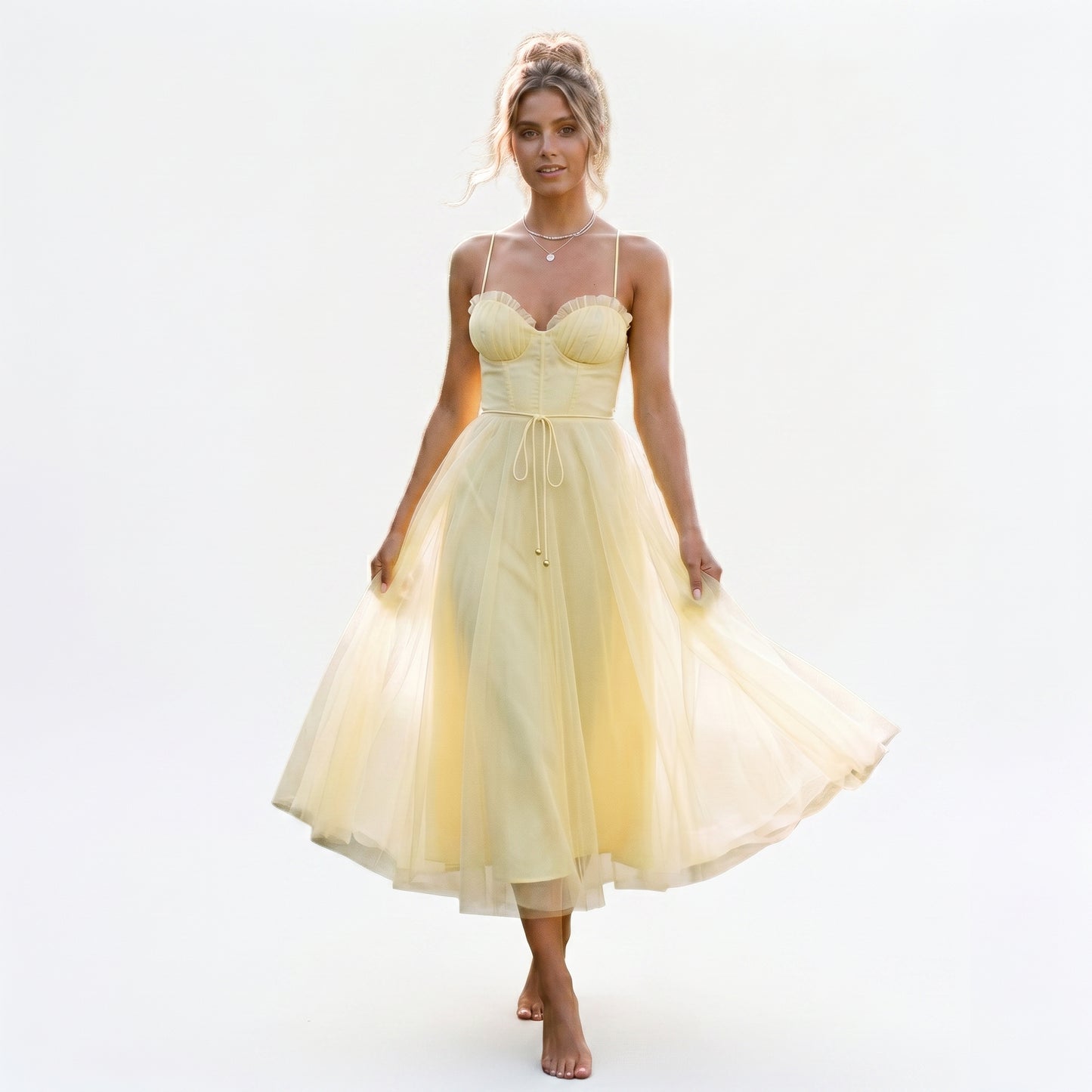Elegant Midi Tulle Cocktail Dress for Women's Special Occasions DONE