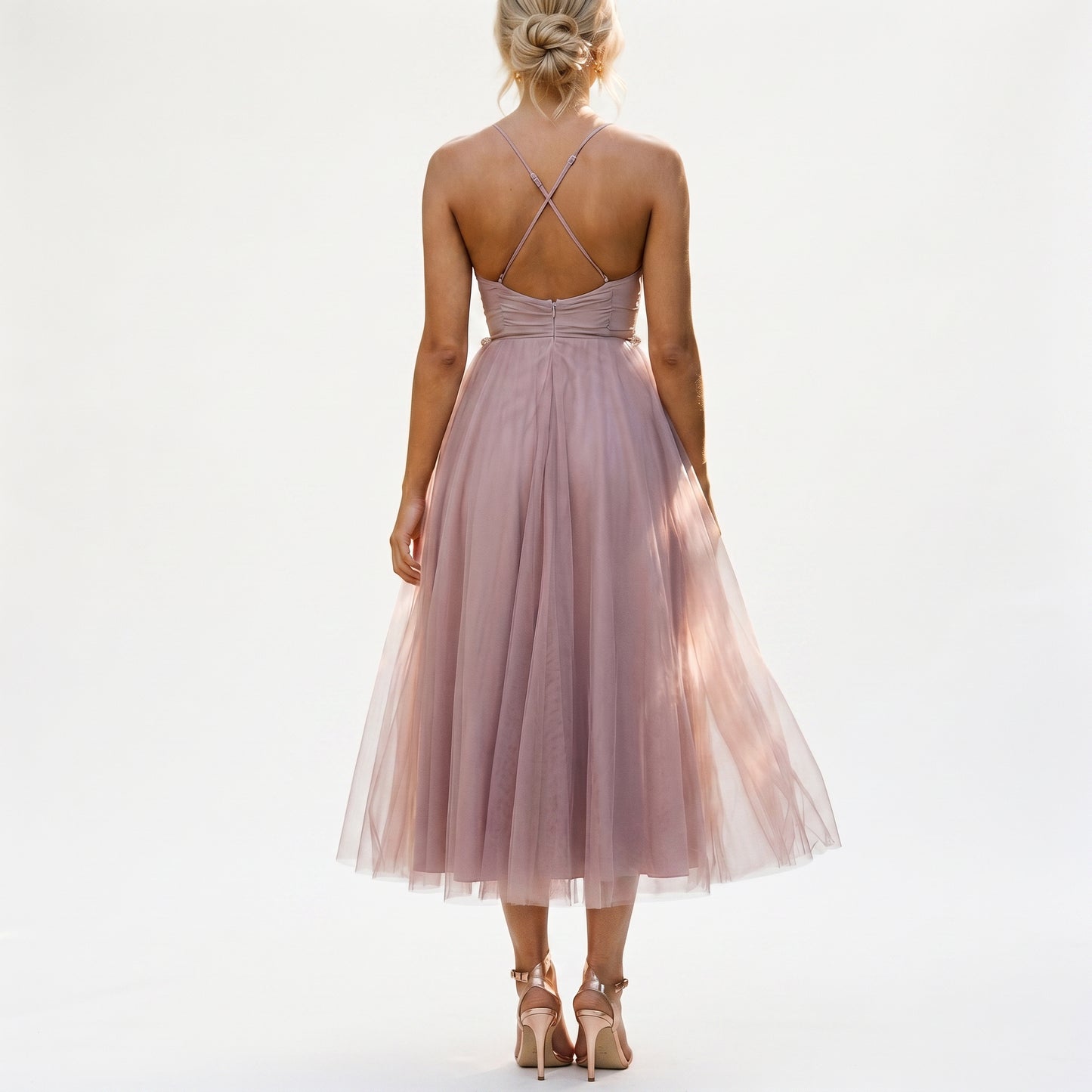 Elegant Midi Tulle Cocktail Dress for Women's Special Occasions DONE