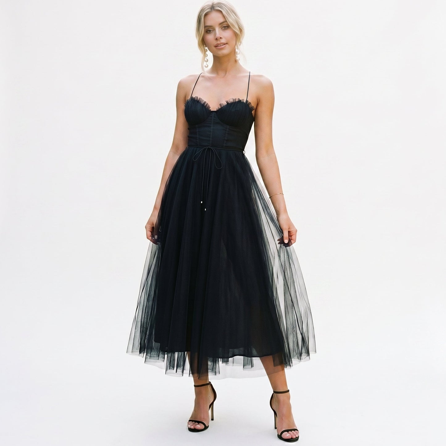Elegant Midi Tulle Cocktail Dress for Women's Special Occasions DONE