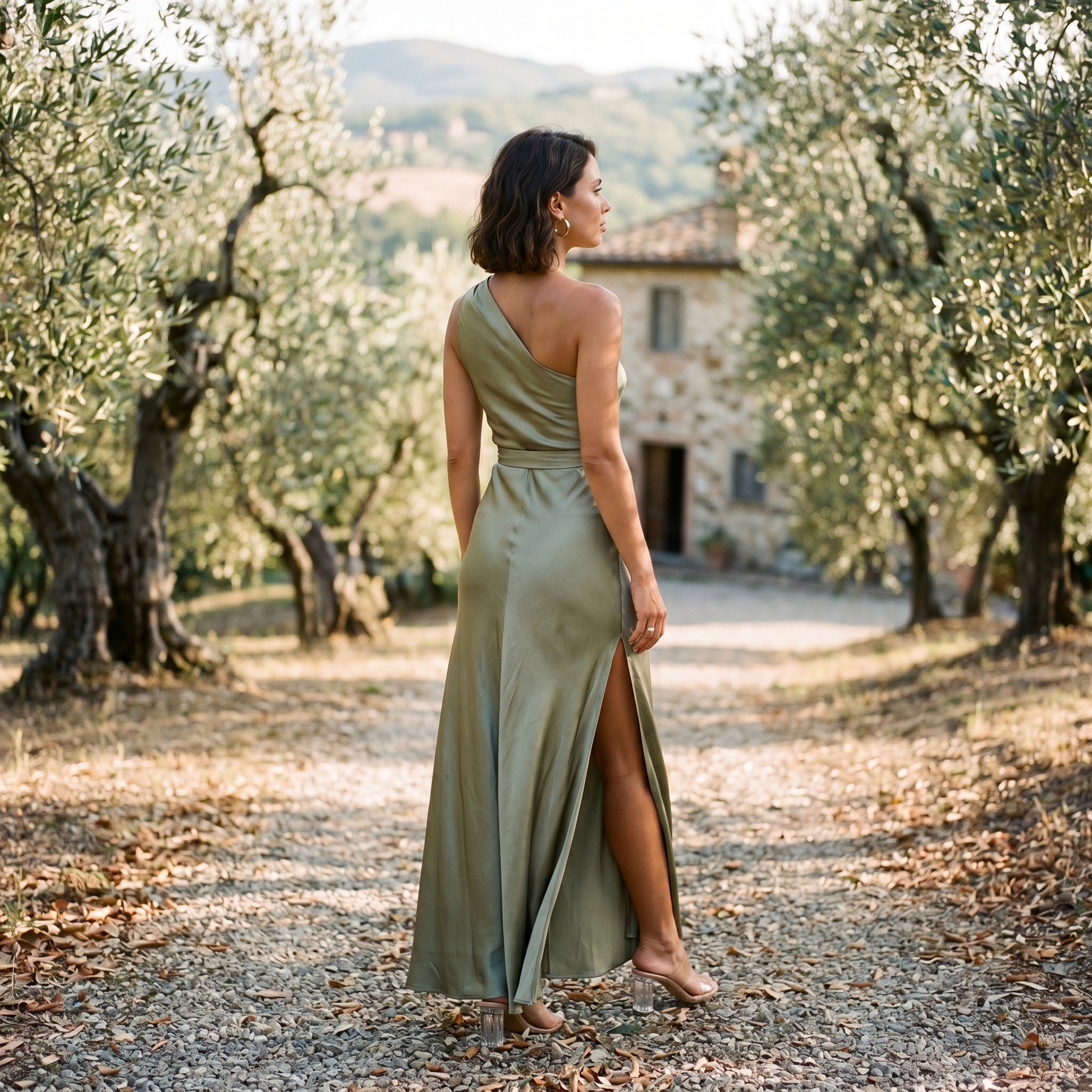 Elegant One-Shoulder Maxi Dress for Women DONE