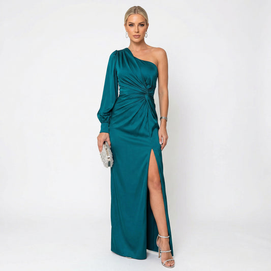 Elegant One-Shoulder Wedding Guest Dress