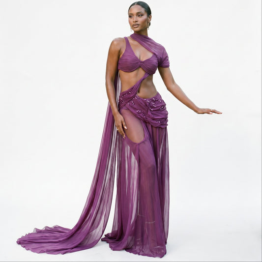 Elegant Purple Formal Dress for Wedding Guests and Cocktail Parties DONE