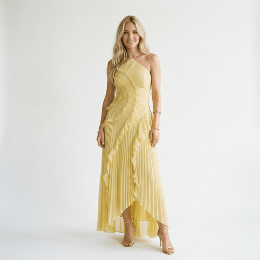 Elegant Purple Halter Neck Maxi Dress for Women