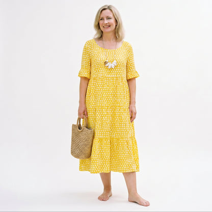 Elegant Short Sleeve Midi Dress for Women DONE