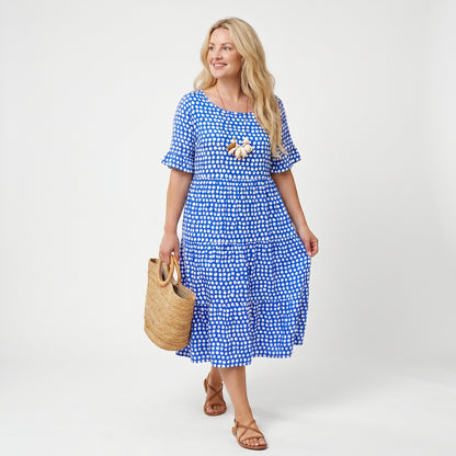 Elegant Short Sleeve Midi Dress for Women DONE