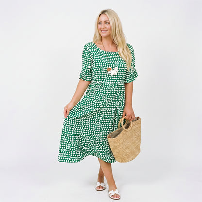 Elegant Short Sleeve Midi Dress for Women DONE