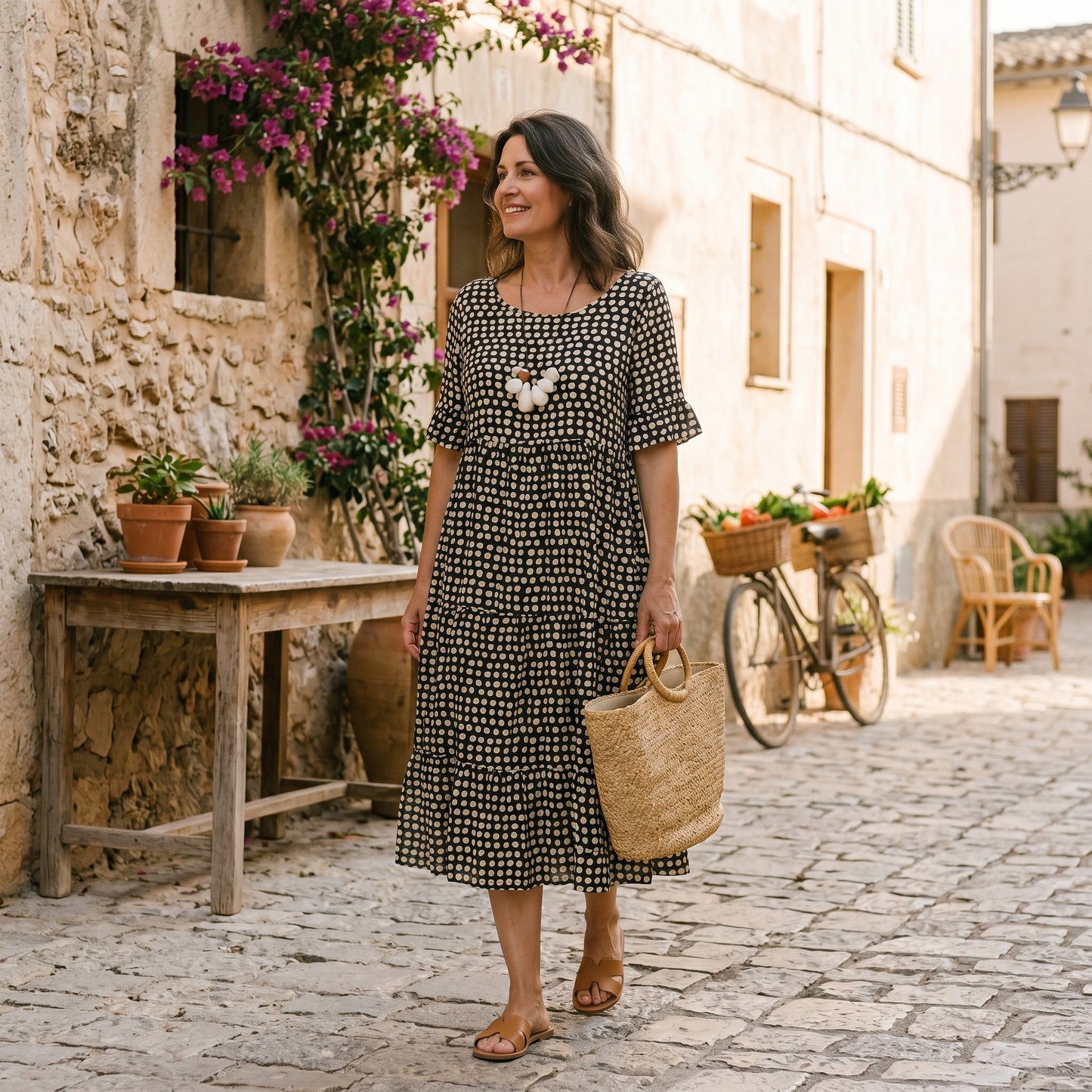 Elegant Short Sleeve Midi Dress for Women DONE