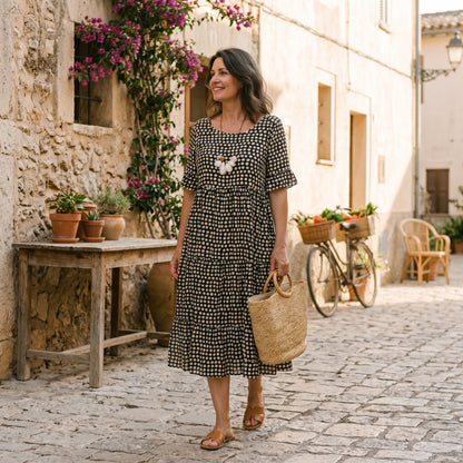 Elegant Short Sleeve Midi Dress for Women DONE