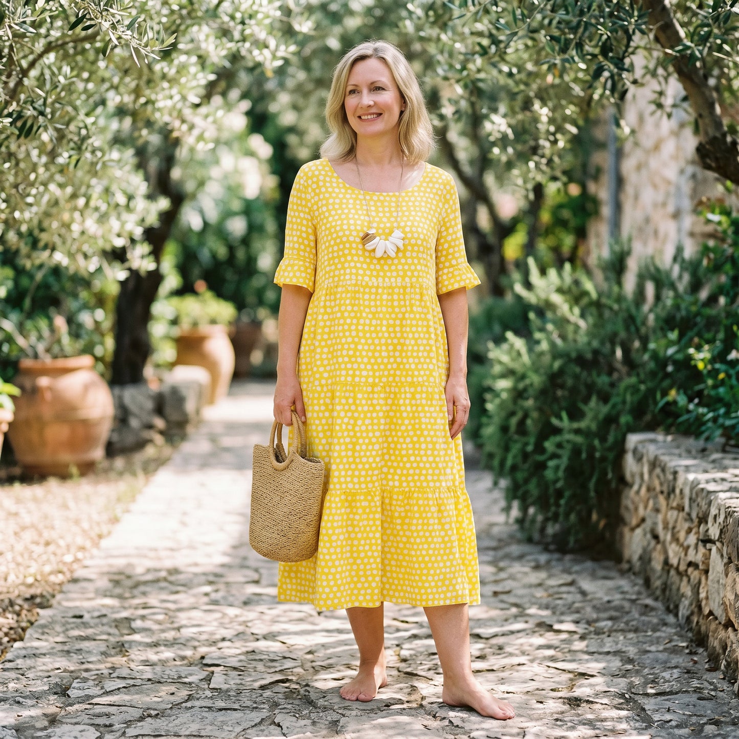 Elegant Short Sleeve Midi Dress for Women DONE